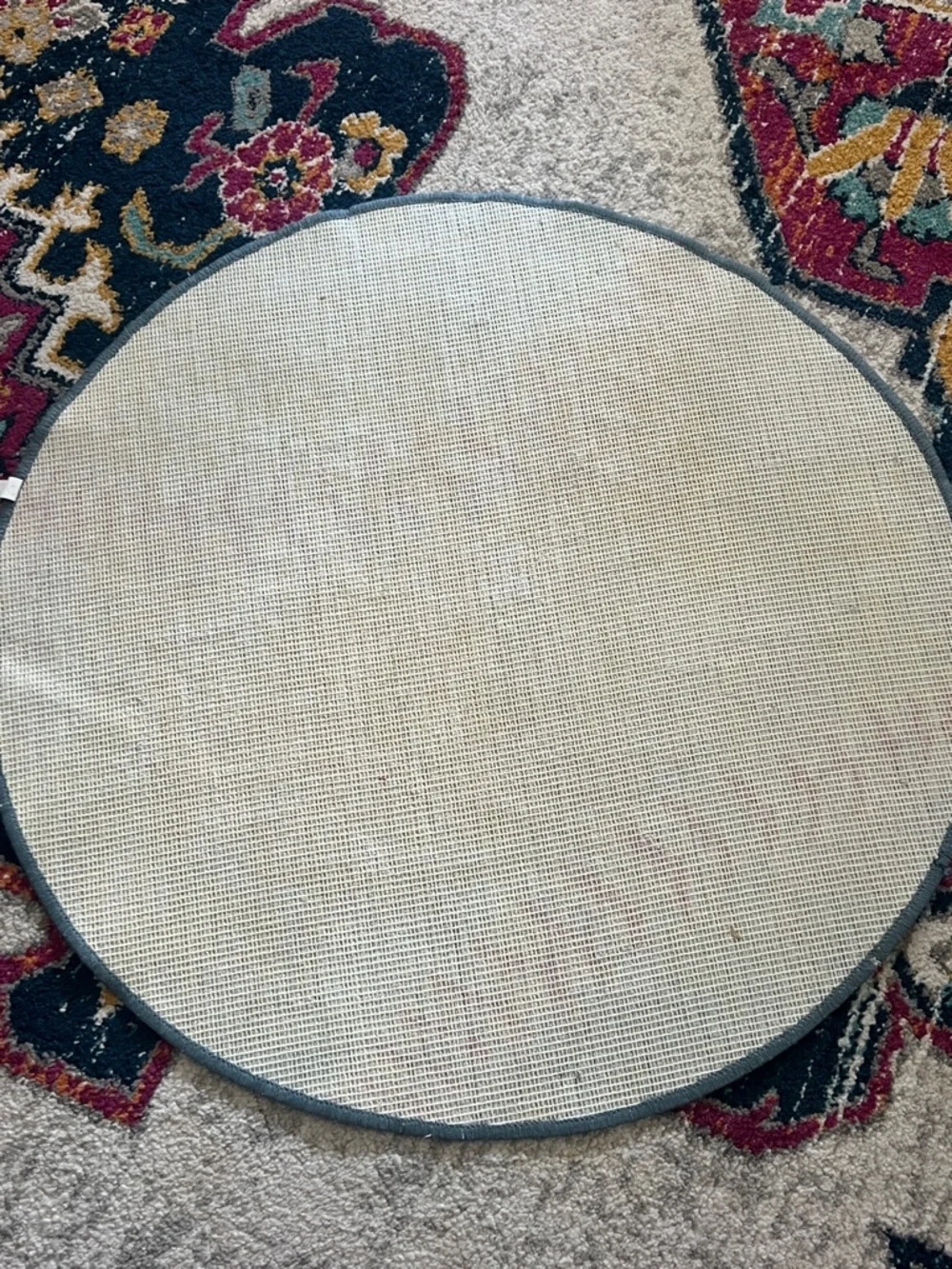 Gray Baseball Accent Rug with Red Stitching - Home Accents